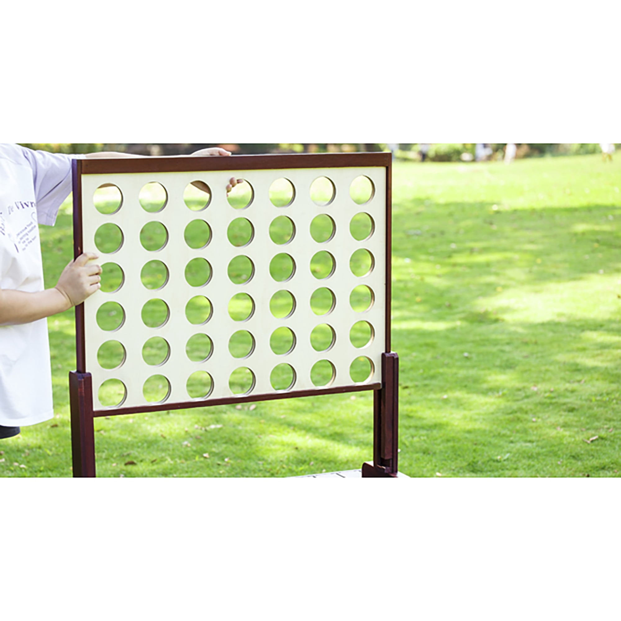 Trimate Wooden Giant Connect 4 Game for Outdoor and Indoor Use, 42 Pieces
