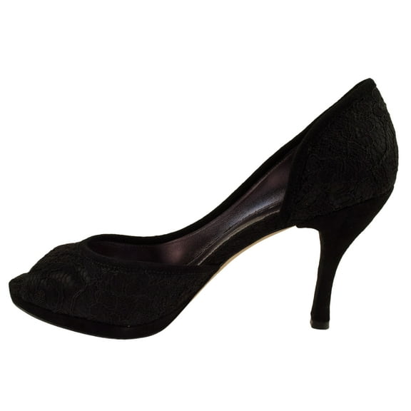 Women's V-Malibu 2 Lace Peep Toe Heel Shoes Black 8.5