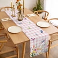 thumbnail image 3 of Table Runner 120 Inches Long for Kitchen Dining, Wildflowers Dresser Scarf Farmhouse, Dining Table Decorations for Wedding/Parties, Spring Watercolor Tulip Floral Leaf Pink Plaid 13 x 120 In, 3 of 8