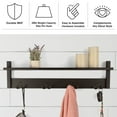 thumbnail image 4 of Lavish Home Coat Rack with Shelf - Wall Mount Shelf with 4 Hooks (Black), 4 of 8