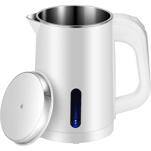 Small Electric Kettle Stainless Steel, 0.8L Portable Travel Kettle...