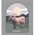 thumbnail image 2 of Western Howdy Cow Long Sleeve Adult Hooded Sweatshirt-Medium-Heather Gray, 2 of 6