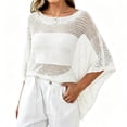 thumbnail image 2 of Breezora Womens Poncho Lightweight Knit Crochet Mesh Cover Up Summer Beachwear Swimwear Wrap for Vacation, 2 of 7