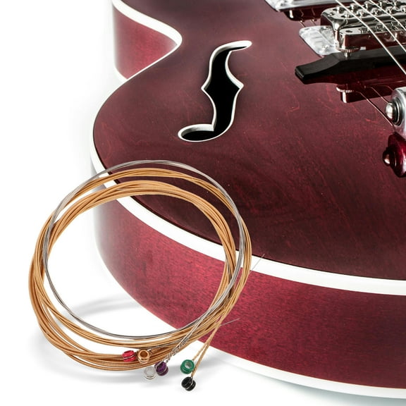 Masteelf Acoustic Guitar Strings Set Made from Metal for Guitar Use Assorted Color 6pcs