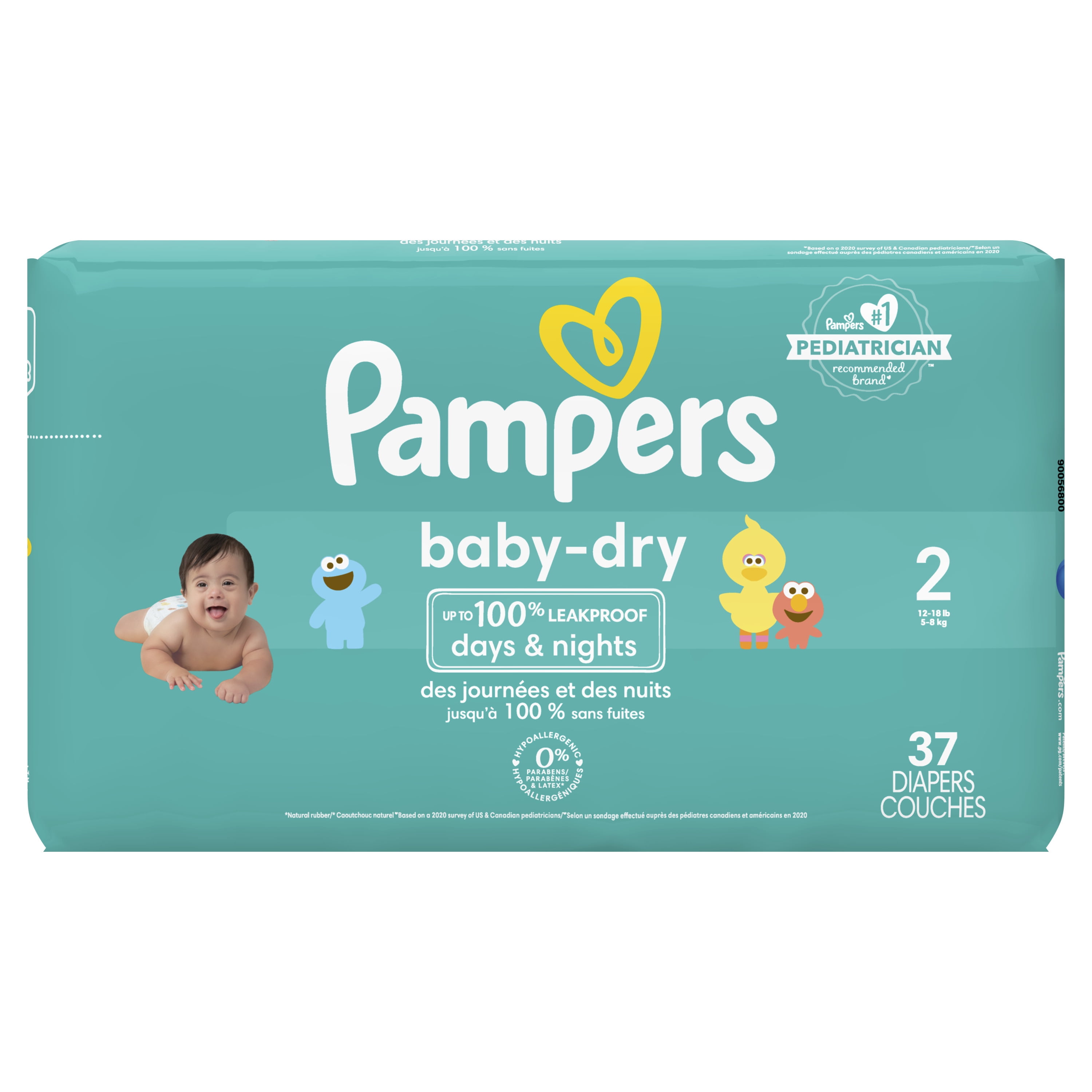 COUCHES PAMPERS BABY Dry Taille 2 (4 - 8 kg) - 248 Couches EUR 46