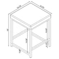 thumbnail image 4 of Afshan Upholstered Square Padded Vanity Stool Dark Grey and Chrome, 4 of 5