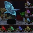 thumbnail image 3 of Epicgadget 3D Remote Night Light for Kids, Touch Control Optical Illusion Visualization LED Night Stand Light 7 Colors Changing with Remote Control Nightstand Lamp Christmas Gifts (Shark), 3 of 5