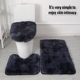 thumbnail image 5 of FloreceBien Alfombra de pelo largo teñida de felpa para inodoro, juego de tres piezas de almohadillas antideslizantes para pies, absorbente para baño, 5 of 5