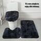 thumbnail image 5 of FloreceBien Alfombra de pelo largo teñida de felpa para inodoro, juego de tres piezas de almohadillas antideslizantes para pies, absorbente para baño, 5 of 5