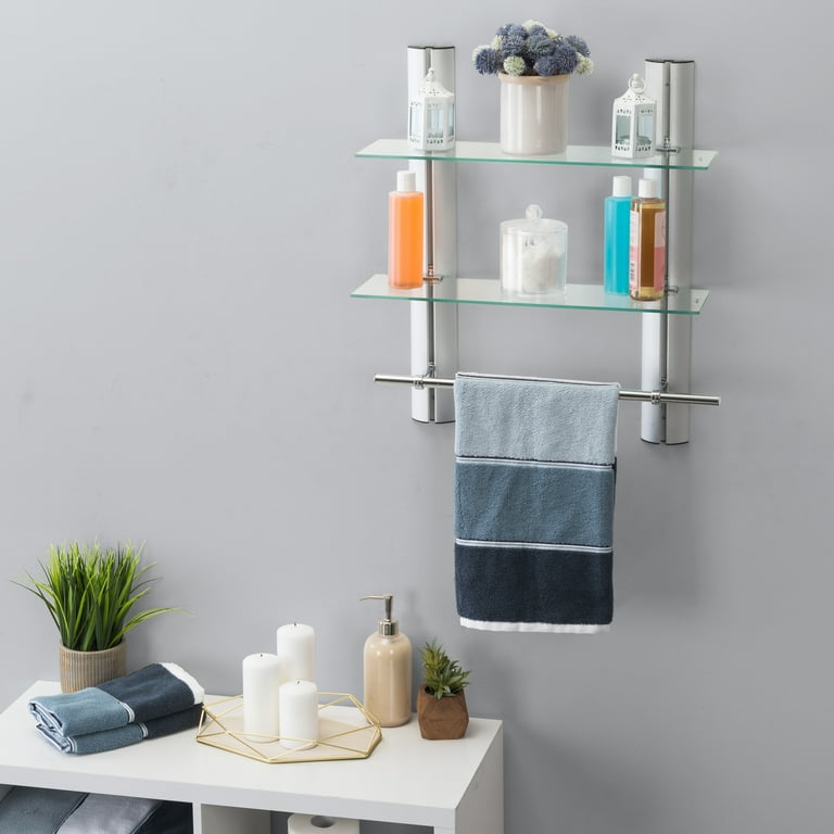 Towel rail 2025 with glass shelf