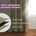 thumbnail image 5 of Subrtex Blackout Curtains 2 Panels Room Darkening Grommet Drapes, Beige, 52"x 63", 5 of 7