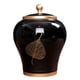 thumbnail image 2 of Tarro de jengibre de cerámica, jarrón decorativo de cerámica para el hogar, contenedor para almacenar alimentos. Negro, 2 of 9