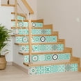 thumbnail image 5 of Mi Alma Light Green Floral Peel & Stick Tiles - Vinyl Backsplash 8x8, 5 of 11