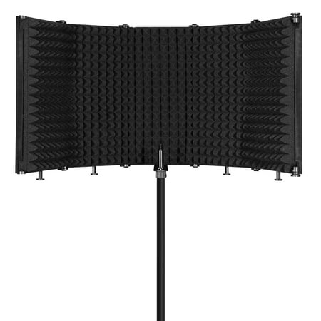 Foldable Adjustable Microphone Isolation Shield Sound Absorbing Vocal Recording Panel