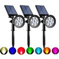 thumbnail image 2 of Focos solares impermeables para exteriores, luces de paisaje coloridas que disparan árboles, lámparas LED enchufables para jardín, césped a prueba de lluvia, 2 of 5