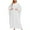 White, variant on Fesfesfes Women Dress Loose Robe Casual Dress Foundation Solid Color Large Dress Long Sleeve Dress
