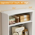 thumbnail image 7 of iSunirm 80'' Tall Bookcase with Doors, 5-Tier Bookshelves with Storage, 24.6'' Width Display Shelf with Drawer for Living Room, Home Office, White, 7 of 7