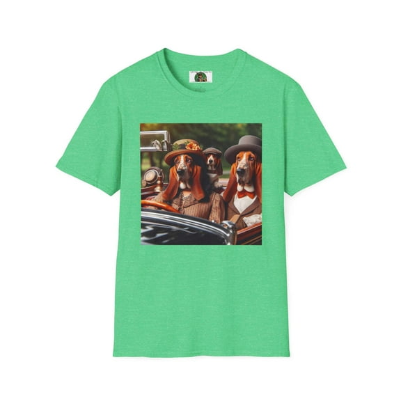 Mr and Mrs Basset Hounds with Puppy Unisex Softstyle T-Shirt