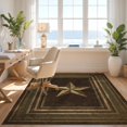 thumbnail image 3 of Design&I 6'x9' Washable Area Rug Banded Border Distressed Lone Southwestern Repeat Farmhouse Vintage Flowing for Dining Room, Under Table, Office, Snag-Free, 3 of 7