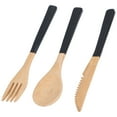 thumbnail image 3 of Wooden Utensil Set, 3Pcs Japanese Type Wooden Flatware Set Wooden Forks And Spoons Wooden Cutlery Set Reusable Utensils for Camping Picnic Office Home, 3 of 7