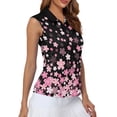 thumbnail image 4 of Whosucclay Cherry Blossom Athletic Tops for Women, Stretchy Ladies Golf Shirt Casual Sleeveless Womens Golf Shirt, 4 of 7