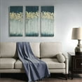 thumbnail image 3 of Madison Park Dewy Forest 3 Pieces Canvas:15"W x 35"H x 1.5"D Gold Foil Abstract Wall Art Set in Teal, 3 of 9