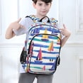 thumbnail image 6 of FORMRS Unisex School Backpack 17" Student Travel Bag with Laptop Compartment, Blue Hand Drawn Sailboats, 6 of 7