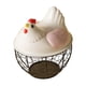 thumbnail image 5 of Cesta de huevo de pollo Soporte de huevo fresco Contenedor de almacenamiento de huevo redondo rústico Encimera Cesta de recolección de huevos para Cuadrícula negra rosa, 5 of 8
