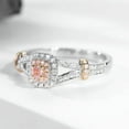 thumbnail image 2 of Princess Cut Pink CZ 925 Silver Engagement Ring Women's Rose Gold Ring Size 5-10, 2 of 4