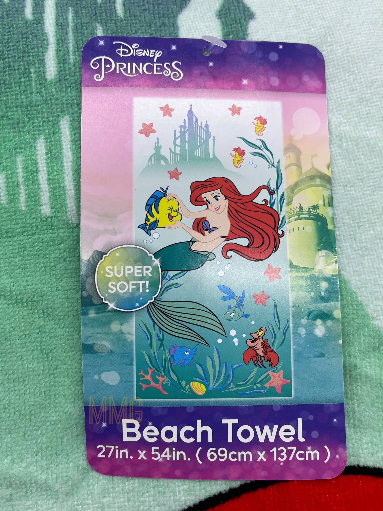 Ariel The Little Mermaid Beach Towel with Flounder & Sebastian