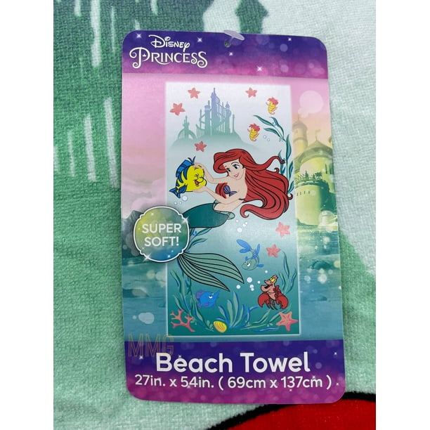 Ariel The Little Mermaid Beach Towel with Flounder & Sebastian