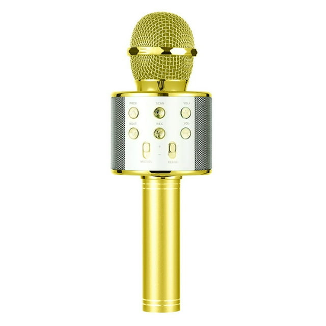 ws858 Karaoke Player Wireless BT Condenser Microphone Speaker Recording Singing Live Microphone 1200mAh Rechargeable Battery