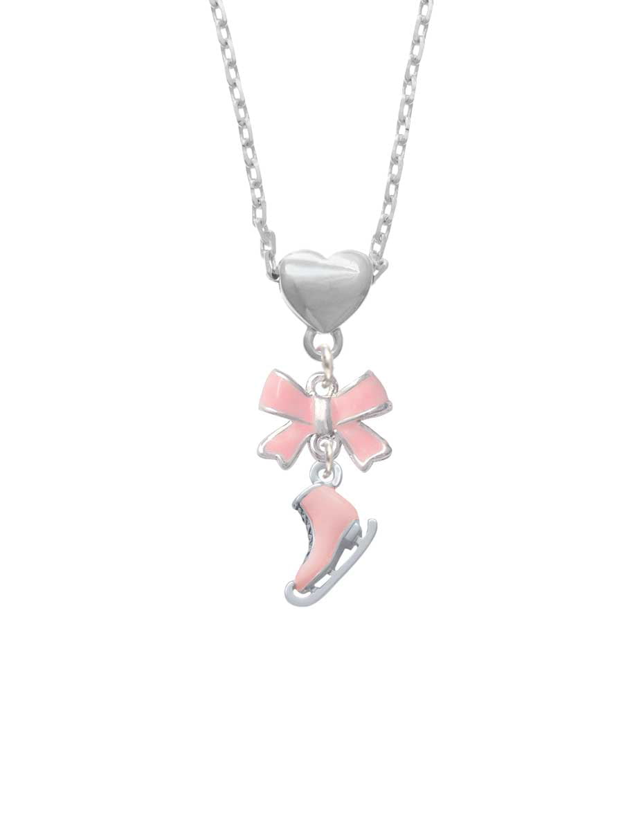 Celebrate Shop Women's 36-in Holiday Bow Pendant Necklace Red With Silver Tone 