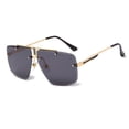 thumbnail image 4 of Metal Frame Sunglasses for Men and Women, Trendy Frameless Trim Square Design with PC Lenses, 140*145*50mm, 4 of 5
