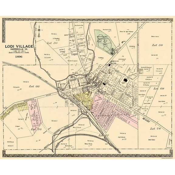 Historic City Map - Lodi Village Ohio - American Atlas 1896 - Vintage Wall Art