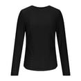 thumbnail image 4 of HAiming Basic Shirt Slim Fitted Crew Necl Long Sleeve Solid Color Pullover Casual Tops Soft Trendy Clothes, 4 of 6