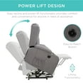 thumbnail image 3 of Best Choice Products Electric Power Lift Linen Recliner Massage Chair Furniture w/ USB Port, Heat, Cupholders - Gray, 3 of 8