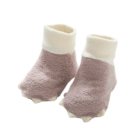 

kpoplk Kids Christmas Socks Small Paws Baby Socks Floor Socks Baby Cotton Socks Autumn Winter New Half Boys Christmas Socks(Pink)