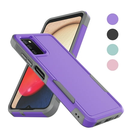TakFox For Samsung Galaxy A03S Case,Full Body Heavy Duty Shockproof Hybrid Dual Layer Rubber Drop Protection Soft Bumper Rugged Protective Cover Case,Purple