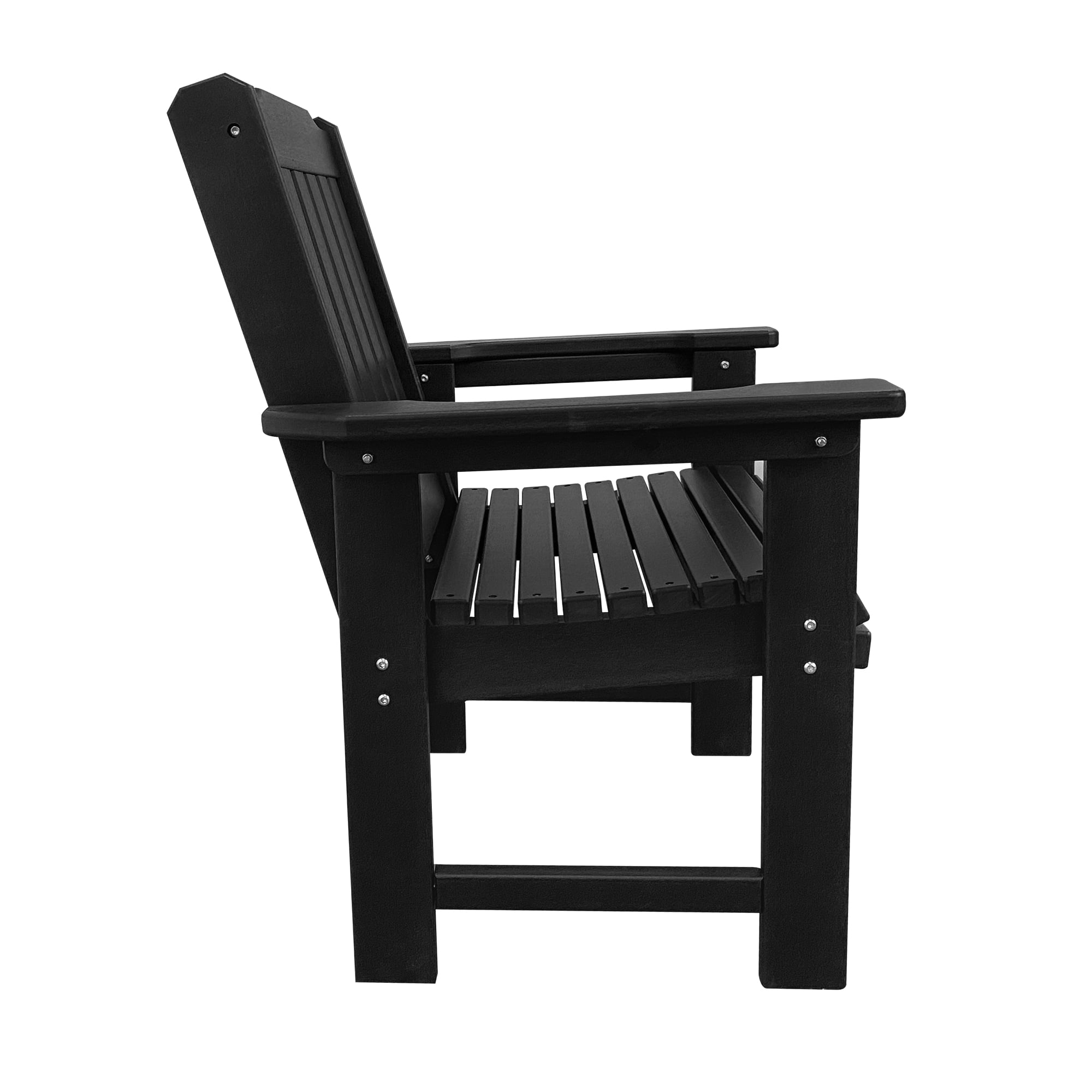 Innovaze HDPE Patio Dining Chair, Outdoor Chair with 18/8 Stainless Steel Hardware,, Heavy Duty 600 lbs, for Outdoor Patio Garden Yard (1 Piece, Matte Black)