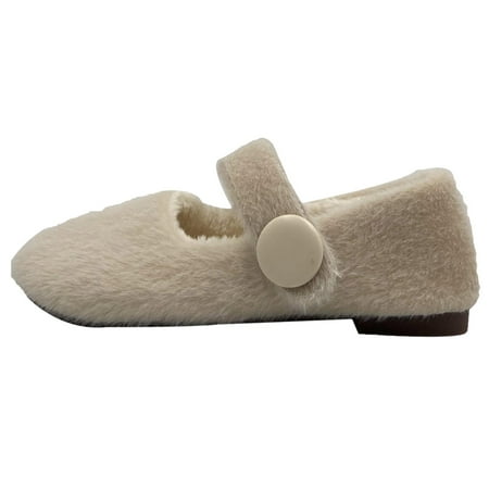 

ZIZOCWA Womens Shoes Womens Shoes Casual Dress Heels Woolen Shoes For Women Wear Plush Flat Sole Ballet Cotton Single Shoes In Winter Lazy People Warm Thick Soled Shoes Mens Size 14 Shoes