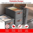 thumbnail image 2 of 3pcs Cajas de Almacenamiento, Cajas Organizadoras para Clósets con Tapa y Asa, Organizador de Ropa de Tela Plegables, para Ropa Juguetes Libros, para Salón, Armario, Oficina, 2 of 4