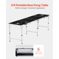 thumbnail image 2 of VEVOR Table de Tailgate Pliante Portable 8 Pieds pour Bière Pong Jeu de Boisson avec Poignée, 2 of 9