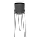 thumbnail image 5 of Maceta de metal con soporte Macarena para centros de mesa macetero de mediados de siglo Negro, 5 of 8