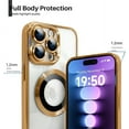 thumbnail image 2 of Compatible with iPhone 15 Pro Case Plating Magnetic Crystal [ Support Compatible with Magsafe ] Luxury Case Camera Protection Cover Screen Protector Cover Girls Women Phone Case -Gold, 2 of 12