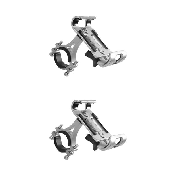 Wosthever Abrazadera para manillar de bicicleta de carretera, soporte para teléfono inteligente, soporte de aleación de aluminio para motocicleta, Plata 360 grados giratorio 2piezas Wosthever CBP209773