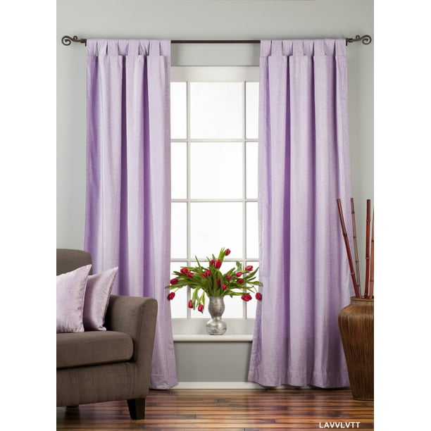 Lavender Tab Top Velvet Curtain Drape Panel Piece Lavender Tab Top Velvet Curtain Drape