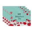 thumbnail image 6 of RBCKVXZ Valentine's Day Meal Mat Restaurant Table Mat Linen Printed Insulation Mat Western Mat Candlelight Dinner Decoration 18x12in, 6 of 6