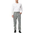 thumbnail image 2 of INSPIRE CHIC Men's Striped Dress Pant Classic Fit Flat Front Business Work Prom Trousers 28 Black White, 2 of 7