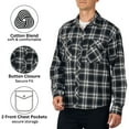 thumbnail image 2 of Alpine Swiss Mens Flannel Shacket Long Sleeve Plaid Button Down Shirt Jacket Light Cotton Blend Outdoor Overshirt BKGY XL, 2 of 7